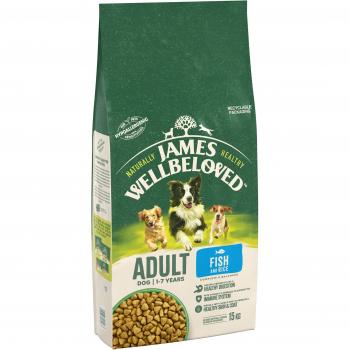James Wellbeloved Adult Pescado y Arroz 12 kg - Pienso seco para perros, fórmula hipoalergénica, sin cereales, ingredientes naturales, alto en proteínas, fácil digestión