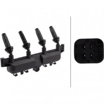 Bobina de encendido HELLA 5DA 193 175-431 - 12V - 4 polos - incluye conector para bujías - atornillado