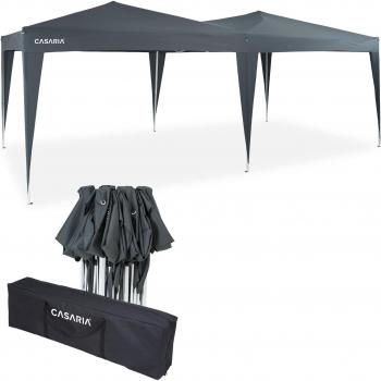 Pabellón de Jardín Plegable Antracita 3x6m con Protección UV 50+