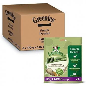 Greenies Snack Dental 100% Natural para Perros Grandes (Pack de 6 x 170g