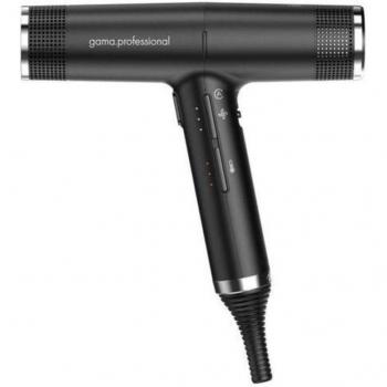 GA.MA ITALY PROFESSIONAL Phon iQ Perfetto - Secador de Pelo Profesional - autolimpieza profunda del filtro - Tiempos de Secado Rápidos - Cable Profesional 3 metros Peso 294g (Neg