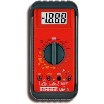Multímetro Digital Benning MM2 - Rango de Medición hasta 1000V DC y 750V AC, CAT II 1000 V, CAT III 600 V, Pantalla de 2000 Cuentas