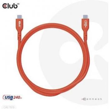Cable USB-C Club 3D CAC-1513 certificado USB-IF bidireccional, velocidad de datos 480 Mb/s, potencia de entrega PD 240 W (48 V/5 A), longitud de 3 m
