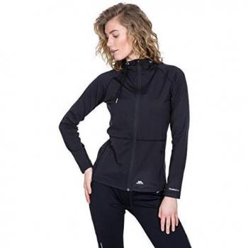 Trespass Dacre Chaqueta Active de Secado rápido con Capucha y Bolsillo Trasero pequeño, Negro, XS para Mujer