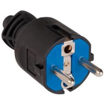 Clavija Caucho Negra 16A 250V T/Tl IP44 4,8 mm 706C