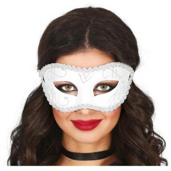 Antifaz Blanco Elegante Adulto