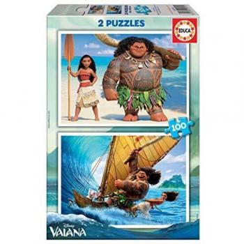 Educa Vaiana 2 Puzzles x 100 Piezas, Multicolor