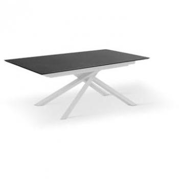 Mesa Extensible Xavier - 90cm x 170/270cm - HPL Negro/Aluminio Blanco
