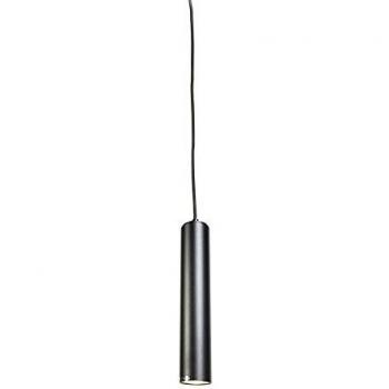 Set 2 lámparas colgantes modernas diseño negro acero cilíndrico TUBA Small adecuadas para LED