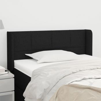 Cabecero de orejas negro 83x16x78/88 cm en tejido