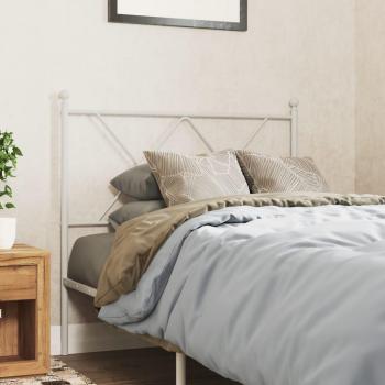 Cabecero de metal blanco de 90 cm con diseño moderno, estructura metálica resistente, acabado en pintura blanca, compatible con colchones de 90 cm, fácil instalación y mantenimiento