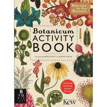 Libro Botanicum: Activity Book, incluye ilustraciones botánicas detalladas, actividades interactivas, páginas para colorear, información educativa sobre plantas y su entorno natural