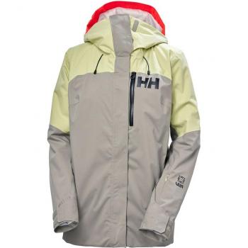 Chaqueta de esquí de mujer W Powshot Jacket Helly Hansen - Color verde, talla M, impermeable, transpirable, con aislamiento térmico y capucha ajustable