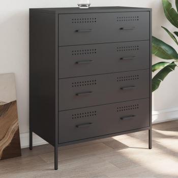 Aparador de acero negro 68x39x89 cm Vidaxl