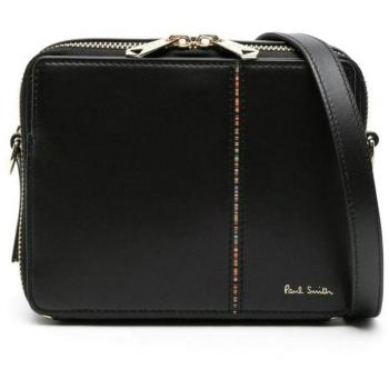 Paul Smith Women's Logo Crossbody Bag in Black with Signature Stripes - One Size
