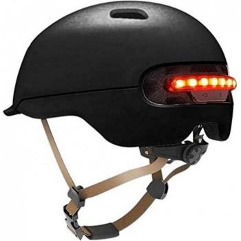 Casco de Seguridad Inteligente con Luz LED para Patinete Eléctrico, Talla L (60-62 cm), Color Negro