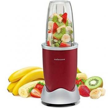 Mellerware - Batidora de vaso individual Smooth! | 1000W | Extractor de nutrientes | Batidora batidos y Smoothies | Movimiento ciclónico | Incluye accesorios | Procesador de alimentos Rojo