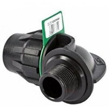 Syr Brico Fitting Codo 90º rosca macho, Negro, 10x7x7 cm