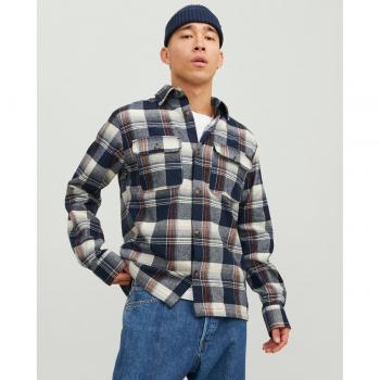 Jack & Jones - Sobrecamisa slim fit de hombre en cuadros azules y blancos
