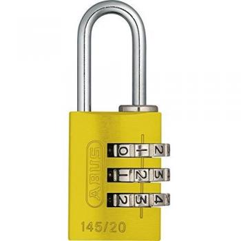 Abus 145/20_Amarillo - Candado Aluminio combinacion 20mm 3 dígitos Amarillo