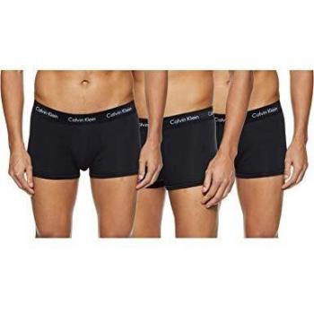 Calvin Klein 3 Pack Low Rise Boxer Shorts - Men's - Black/Black Waistband - XL