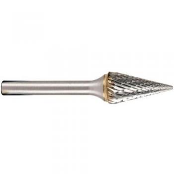 Metabo 628368000 628368000-Fresa cónica con Cabeza en Punta dentado en Cruz 6 x 50 mm Longitud Trabajo 20 mm vástago de 6 mm, 0 V, Negro, Normal