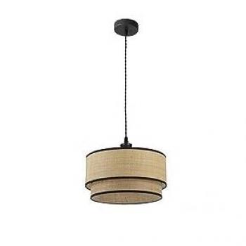 Lámpara Colgante Regulable Roque 1xe27 Natural/Negro 40x40 cm - Diseño Elegante
