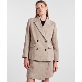 Yas - Blazer de mujer con botones, color negro, tejido suave, diseño clásico con solapas y cierre frontal de botones