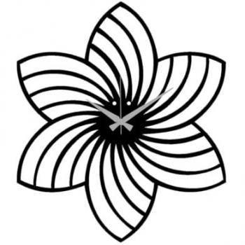 Reloj de Pared Flor 2, Metal Negro, 36x0,15x42 cm