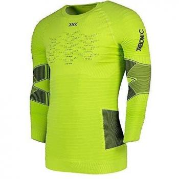 X-Bionic Camiseta Ml 4.0 Run Hombre Effektor Capa Base de Camisa Funcional, Verde, 2XL