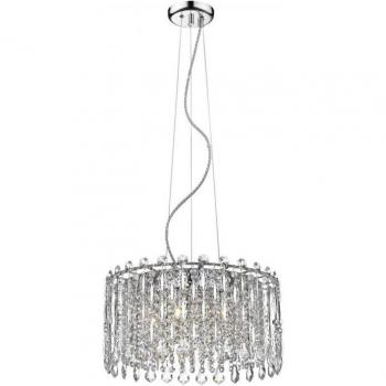 Plafón de Cristal Impex Alita 5 Luces Cromo