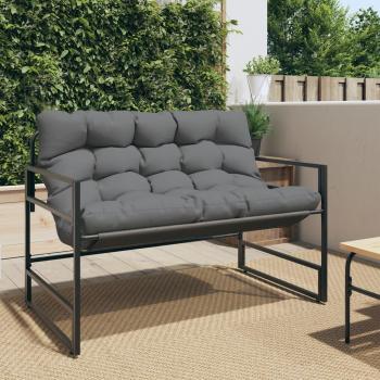 Banco de jardín con cojín de acero antracita 113 cm vidaXL