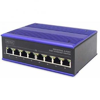 Conmutador Ethernet de Alta Velocidad Industrial de 8 Puertos Carril DIN, Rango de Temperatura extendido