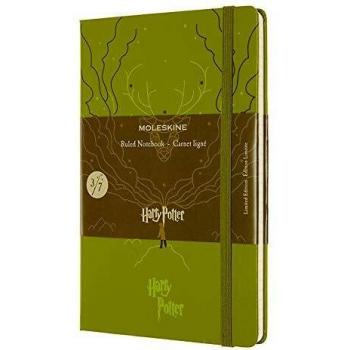 Moleskine Large Size 13 x 21 cm Harry Potter Ruled Notebook, Limited Edition Notebook, Expecto Patronum Theme, Hard Cover, Colour Olive Green, 240 Pages
