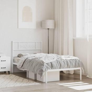 Cama con cabecero de metal blanco 90x200 cm sin colchón vidaXL