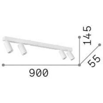 Ideal Lux Profilo Downlight de Techo Blanco 4 Luces Metal
