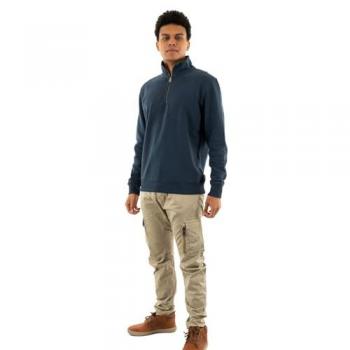 Felpa Hombre Superdry Essential Logo Henley Monocolor Azul Marino Talla XL