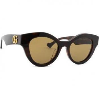 Gucci GG0957S 006 51 Minimalist Cat-Eye Sunglasses, Brown female, Size: 51 MM