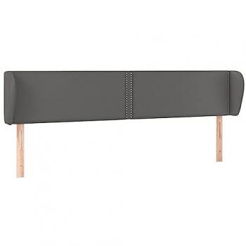 Cabecero de Cama con Orejas Gris 203x23x78/88 cm en Cuero Sintético