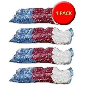 4 x grandes bolsas de almacenamiento de vacío/roll – L95 x W60 cm – clara con acceso con cremallera – Ideal para fuera de temporada de almacenamiento de mantas, ropa de cama y ropa