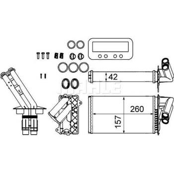 Radiador de calefacción MAHLE ORIGINAL AH 103 000S, tipo: calentador, características: diseño compacto, alta eficiencia térmica, fácil instalación, compatible con diversos modelos de vehículos