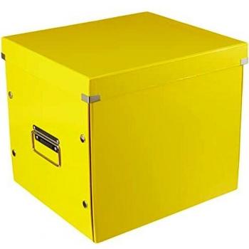 Leitz Caja de Almacenaje Grande en Forma de Cubo, Amarillo, Gama Click & Store, 61080016