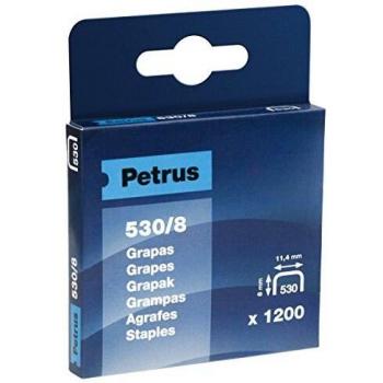 PETRUS 77514 - Caja 1200 ud. grapas cobreadas modelo 530/8 mm