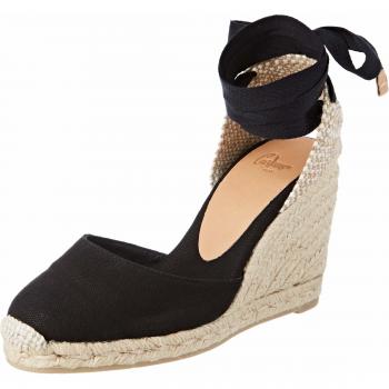Castañer Women's Carina Black Organic Cotton Espadrille Wedge Sandals Size 40