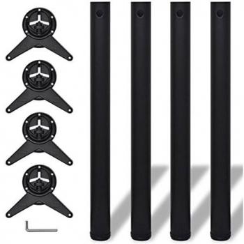 vidaXL 4 Height Adjustable Table Legs Black 710 mm