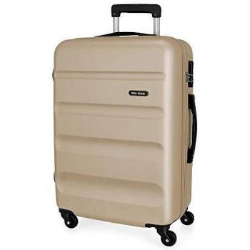Roll Road Flex Maleta Mediana Beige 46x64x23 cms Rígida ABS Cierre combinación 56L 3,1Kgs 4 Ruedas