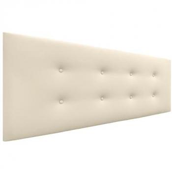 Cabecero Tapizado de Polipiel Aqualine con 2 Hileras de Botones - Vainilla, 160x50cm (Camas 150/160)