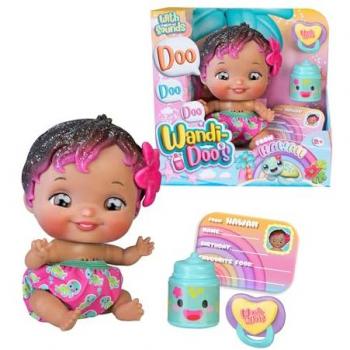 Muñeca Bebé Hawaiana Wandi-Doo con pañal de tortugas, incluye 2 accesorios: biberón y chupete, lenguaje universal de los bebés, modelo WAD01000