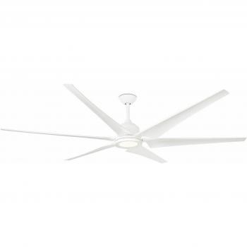 Ventilador de techo Cies blanco brillo 43 cm con luz LED, motor DC, fabricado en PVC y material sintético