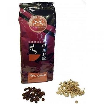 SABOREATE Y CAFE THE FLAVOUR SHOP Café en Grano 100% Arábica Verde Tueste Artesanal Mezcla Origen Brasil Colombia Nicaragua 1 kg